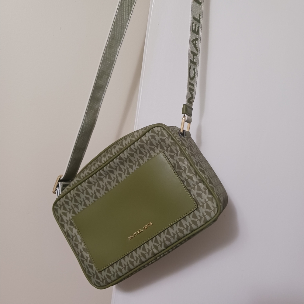 Michael Kors Green Patterned Crossbody Bag